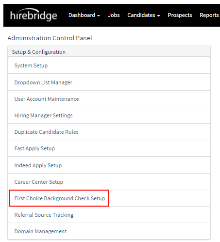 Background Screening Setup – Hirebridge