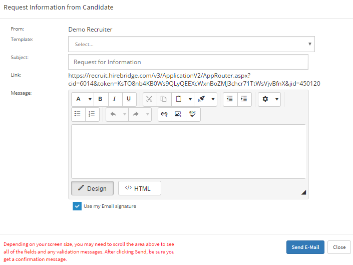 How to Request Candidate to Update Information – Hirebridge