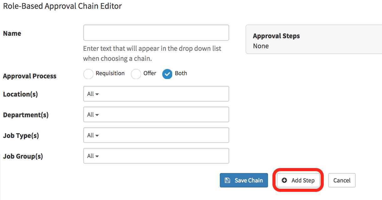 Offer/Requisition Approval Chain (Role Based) – Hirebridge